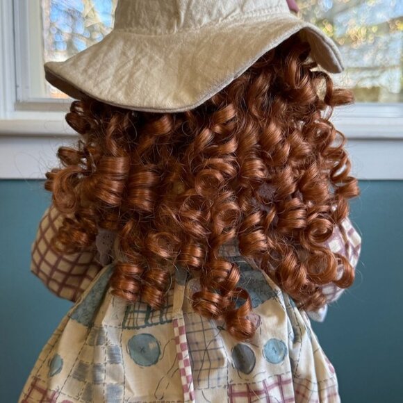 Vintage 1989 Karen McGuffey Miller "SnooKums" Doll With Curly Red Hair Glasses & - Picture 4 of 10